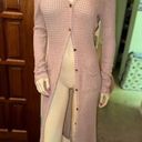 Double Zero  Women's Pink Knit Long Button Down Cardigan Sweater Size S Blush Photo 8