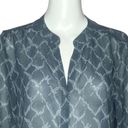 Banana Republic  Shirt Womens Small Blue Geometric Blouse Button Front Sheer Work Photo 4