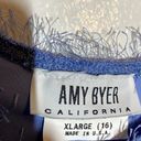 Amy Byer VTG  Eyelash Crop Sweater Crew Neck Pullover Blue Small Photo 2