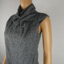 MINKPINK  Cowl Turtleneck High Neck Sleeveless Wrap Top Marled Knit Black White S Photo 1