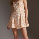 Anthropologie Maeve Sweetheart Floral Dress Orange And White Small Photo 0