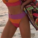 Beach Riot NEW  Alexis High Waisted Bikini Bottom in Sunset Colorblock Size Small Photo 4