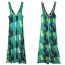 Bordeaux  Los Angeles Blue Green Beaded Maxi Dress Women’s Size Medium Photo 10