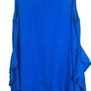 Susana Monaco  Womens Blue Sleeveless Ruffle Trim Fashion Tank Top M Photo 0