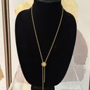 Vintage Gold Adjustable Slider Compass Drop Lariat Necklace Photo 4