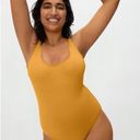 Everlane  Women sz S Marigold Yellow Square Neck One Piece Swim Cheeky Open Back Photo 2