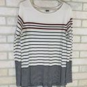 Vince  Multi Striped Long Sleeve Bateau Neck Tee Size M Photo 3