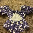 Free The Roses Boutique Purple & White Floral top Photo 1