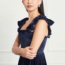 Hill House  The Ellie Tiered Midi Nap Dress in Navy Velvet Size XS Photo 2