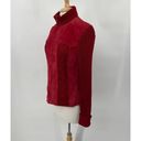 Coldwater Creek Vintage  Suede Leather Jacket Cable Knit Lacing Red Womens Medium Photo 4