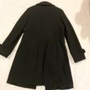 Talbots Black 80% Wool Long trench Coat SZ14 bust 42 Photo 3