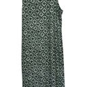 Kathie Lee Collection Kathie Lee VTG 90s Black & Green Abstract Floral Sleeveless Straight Midi Dress  Photo 4