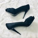 ZARA  Collection Black Satin Platform Pumps Size 8/ 39 Photo 1