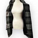 Women’s Small Point Zero Wool Plaid Coat Black Photo 7