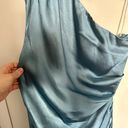 Elliatt Cocktail Dress Blue One Shoulder Ruched NWT Photo 10