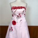 None Pretty Custom Pink Embroidered Rose Wedding Gown! Photo 6