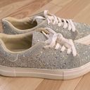 Betsey Johnson Suton Silver Rhinestone Platform Sneakers size 7.5 Photo 1