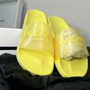 Givenchy Men's Size 8  BNWT Yellow Logo Slides Photo 1