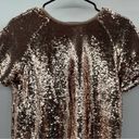 Sweaty Betty  Gold Sequin Open Back Short Sleeve Top Size XS Photo 2