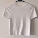 LA Hearts NEW Pacsun L.A. Hearts White Knit Short Sleeve Crew Neck Fitted Crop Baby Tee Photo 1