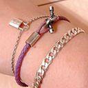 Bottega Veneta Authentic  Purple Leather Intrecciato White AG / 925 Bracelet Photo 0