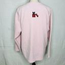 Cathy Daniels  Cozy Pink Fleece Sweater Sweatshirt Christmas Cats Vintage Size L Photo 4