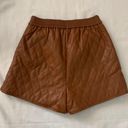 idem Ditto Higher Class Faux Leather Quilted Shorts Caramel Brown size M Photo 3