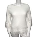 Chico's  Womens Size 1 US 8 Lace Trim Top Lightweight Business Casual Photo 0