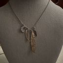American Eagle Vintage  Long chain with silver feather, crystal moon, and horn Photo 0
