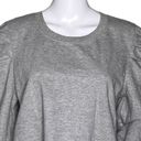 RD Style  Shirt Womens Gray Sweatshirt Crop Waist Length Puff Sleeve Neutral Photo 3