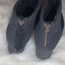 Toms  wool zipper two tone gray heeled bootie boots Photo 5