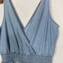 American Eagle  Denim Blue Chambray Ruffle Romper Jumper Size Large Photo 7