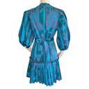 Alexis Sakura Blue Green Tropical Pleated Puff Sleeve Mini Dress sz XS $495 Photo 6