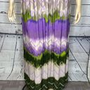 Dress Barn  Woman Size 16 Purple & Green Chevron Stripe High-Neckline Maxi Dress Photo 3