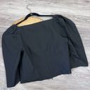 Vince NWT  DRAPED 3/4 SLEEVE SQUARE NECK POPLIN TOP BLOUSE BLACK Photo 5