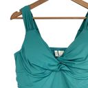 Anne cole  NWT Twist Front Tankini Swim Top Teal Green Size 16W Ruched Adjustable Photo 4