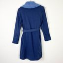 UGG Blanche II Navy Blue Soft Lined Tie Waist Belted Robe With Pockets Size S Photo 3