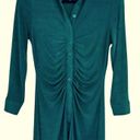 Sky to Moon  SIZE MEDIUM 🍒DEEP GREEN BUTTON FRONT SHIRT DRESS BODYCON RUCHED Photo 3