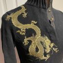 Ralph Lauren Vintage Knit Embroidered Dragon 🐉 Chinese 1/4 Mock Turtle  Photo 2