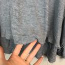 Free People We the Free | Gray Boxy Fit Long Sleeve Waffle Knit Top Size Small Photo 4