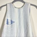 Harper Striped Mini Dress Sleeveless Linen Rayon Blend Blue White Womens Sz XXS Photo 3