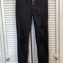 American Eagle AEO Black Button Fly Super High Rise Jegging Jeans Distressed 00 skinny Photo 0