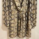 Pretty Little Thing  Taupe Snake Tie Waist Shirt Dress Sz 16 Photo 2