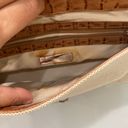 Antonio Melani  Beige Canvas Brown Crocodile Print Leather Shoulder Y2K Bag Purse Photo 5