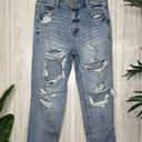 American Eagle  Plus Size High Rise Stretch Mom Jeans Destroyed Medium Wash 14 Photo 0