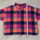 American Eagle  Plaid Crop Teddy Sherpa Fleece Jacket M Photo 9