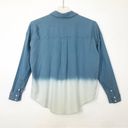 Splendid  XS Blue chambray Bleach Dip Dyed Boyfriend Shirt Photo 3