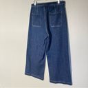 Banana Republic  Jeans‎ Women 31 High Rise Wide Leg Crop Dark Wash Sailor Button Photo 5