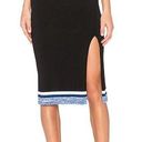 Rag and Bone  Sheridan Ribbed Midi Skirt Size XXS Black and Blue Photo 0