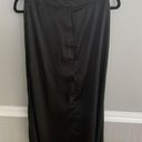 Naked Wardrobe Black Satin Maxi Skirt with Side Slit Small Photo 5